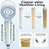 High-pressure Shower Head 3-mode Adjustable Spray with Massage Brush Filter One Key Stop Water Rain Shower Bathroom Accessories 5