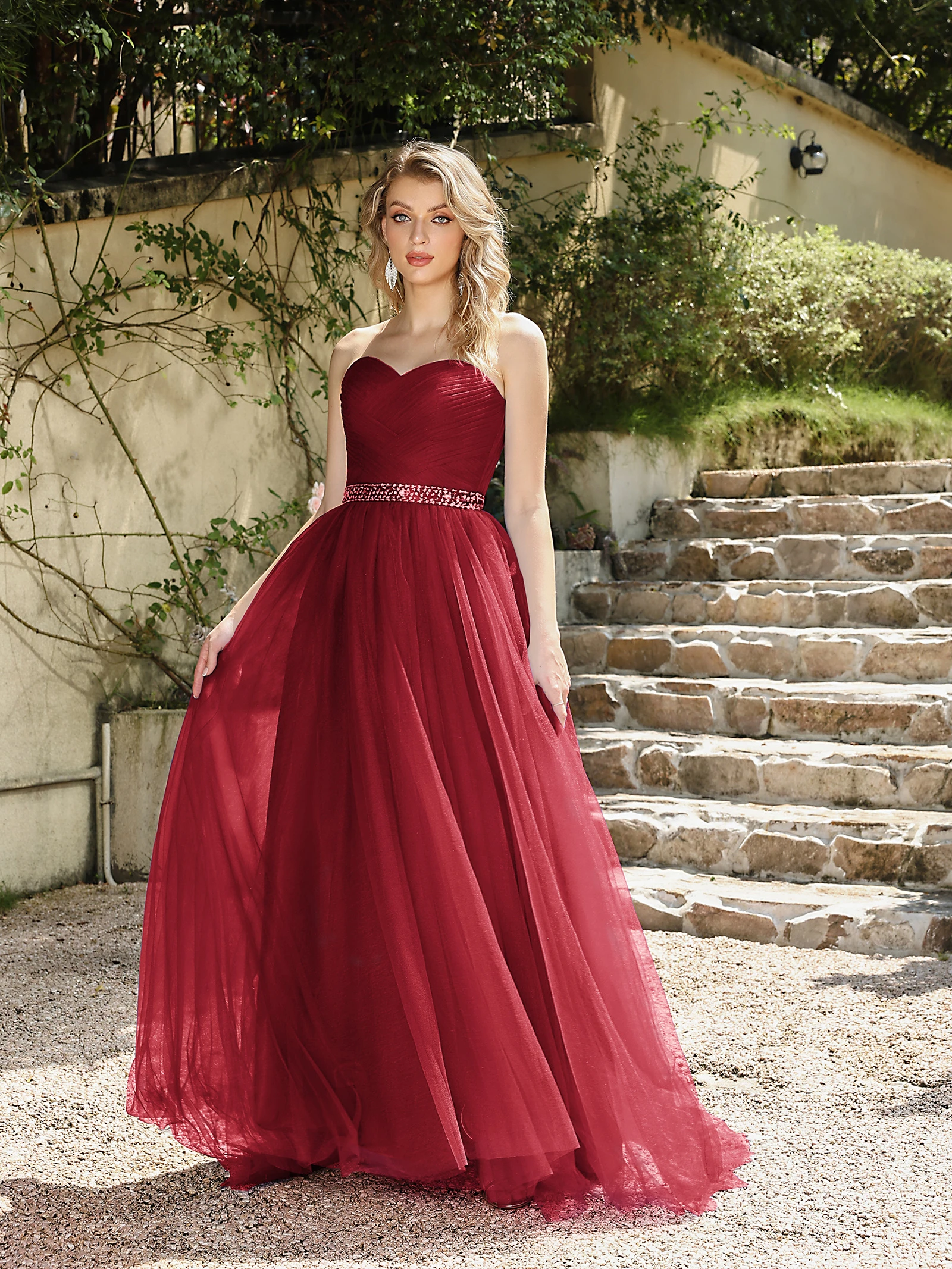 BABYONLINE فستان سهرة علوي مثير بدون حمالات ورقبة...