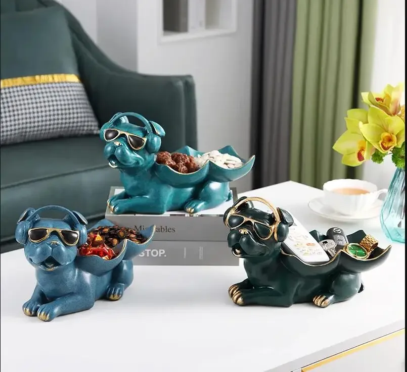 

Resin Animal Storage Ornaments Dog Cat Pig Elephant Key Sundries Storage Box Home Desktop Decorations Tray Crafts Furnishings