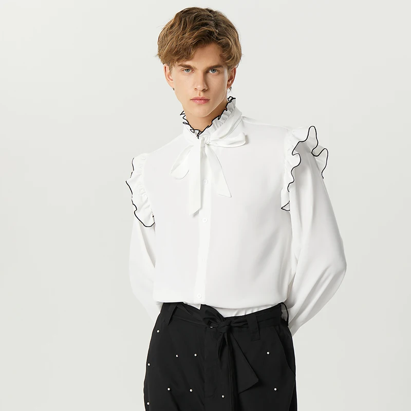 camisas com renda, streetwear elegante, plissado elegante, casual, S-5XL, 2023