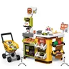 Hot  Simulation Supermarket Toys With Shopping Cart Scanner Cashier Kitchen Toys Birthday Gift Refrigerator Spray Anime Gift 5
