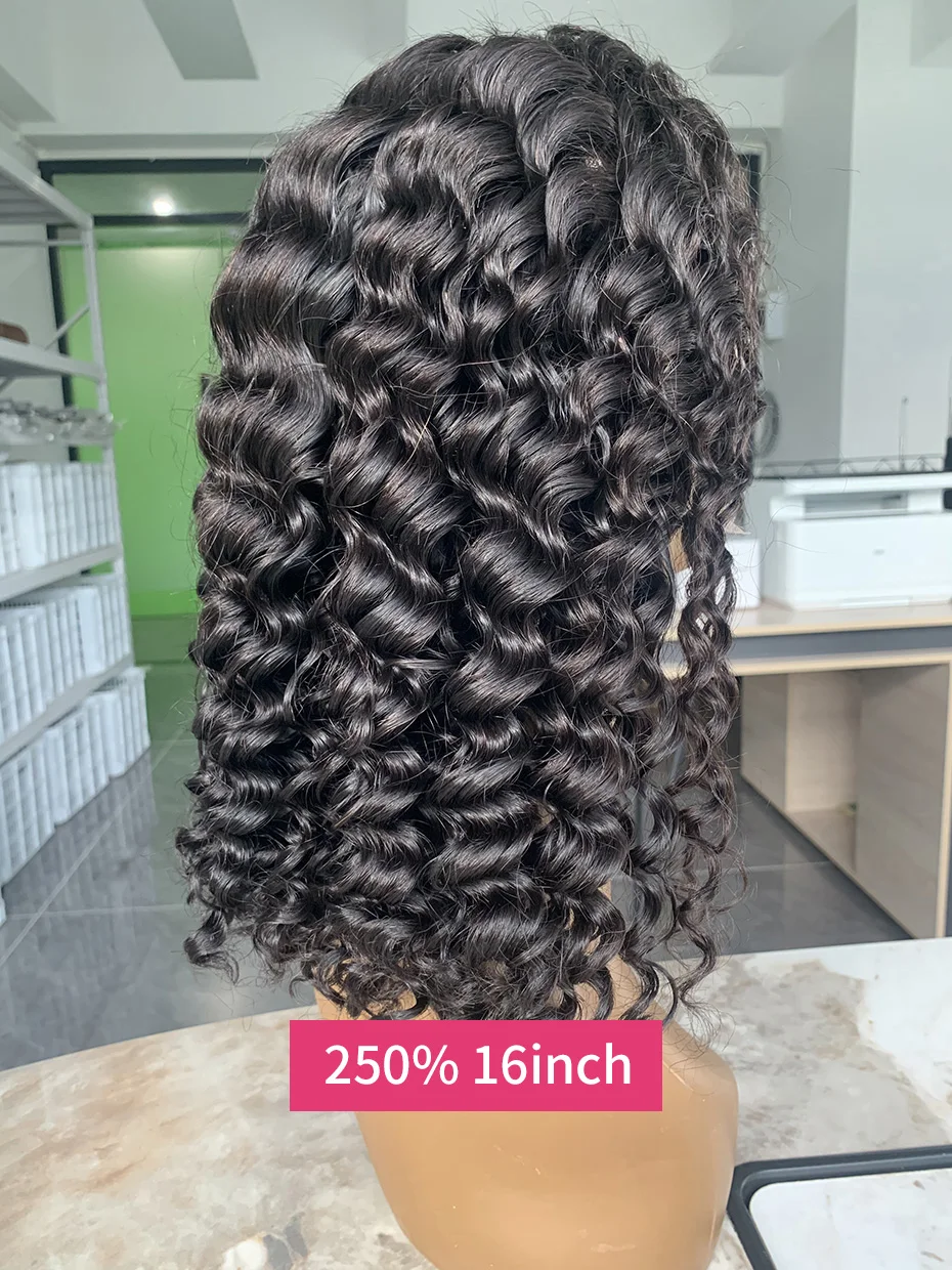 250 Density Double Drawn Deep Wave Frontal Wig 13x4 13 x 6 Bob Raw Vietnamese Wet and Wavy Human Hair Wigs 10 12 14 Inch human hair wig