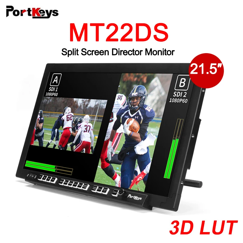 

PortKeys MT22DS Dual Screen 21.5″ Monitor 3D LUT HDMI Output Split Screen Director Monitoring Support 16:9 1920×1080