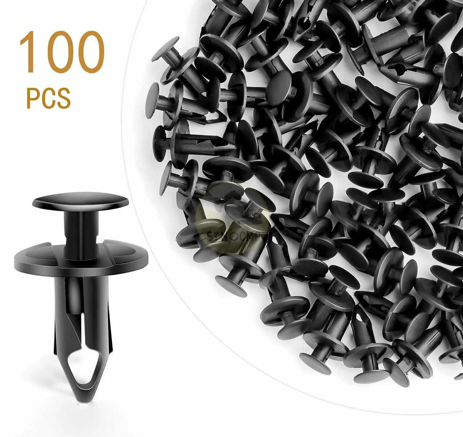 100xUniversalPlasticRivetCarBumperClipsFenderPushinFastener