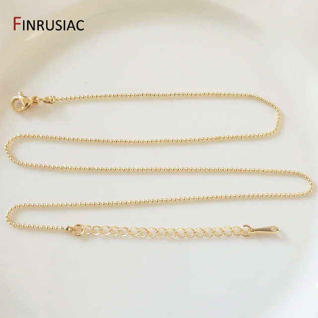 14k Real Gold Plated Chain For Jewelry Making 1.2mm 1.6mm 2.0mm