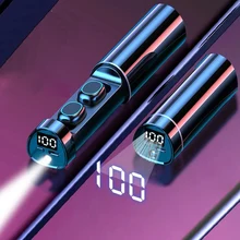 

Tws Wireless headphones Bluetooth Earphones WaterProof IPX7 Noise Cancelling Deep Bass Mini Earbuds Flashlight Charging Box