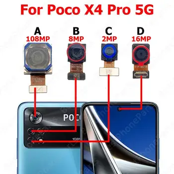 Fotocamera per Xiaomi Poco X4 Pro X4Pro 5G posteriore posteriore frontale frontale Selfie modulo fotocamera posteriore parti del telefono cellulare
