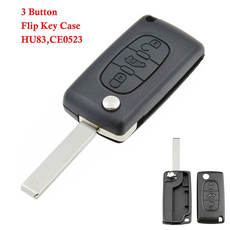 3 Button Remote Key Fob Case Black VA2 CE0536/HU83 CE0523 Fit For Peugeot Expert Citroen Dispatch Fiat Scudo Toyota ProAce key case key case cover remote control case cover
