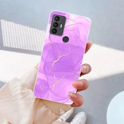 Stylish Clear Silicone Soft Shell Phone Case with Fashion Prints for TCL 306 (TM2276)