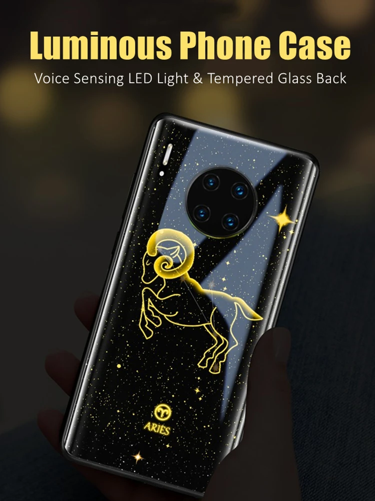 

Constellation LED Light Glowing Luminous Tempered Glass Phone Case for OnePlus 6 6T 7 7T 8 8T 9 9R 10 Ace Nord CE N10 N200 Pro