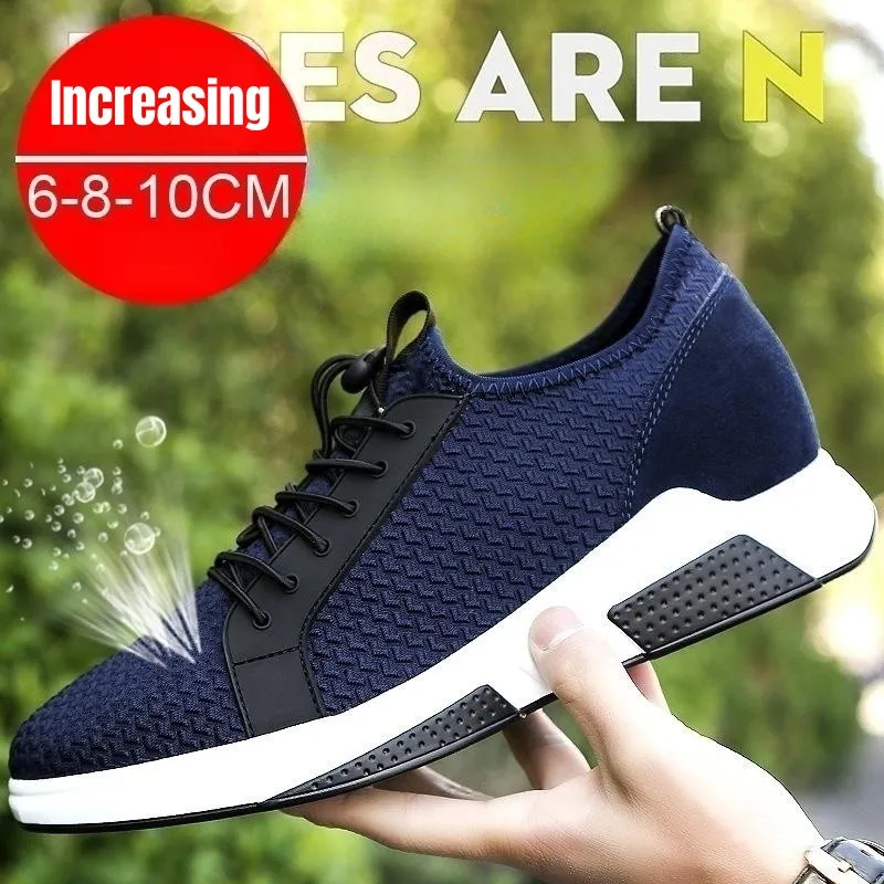 

PDEP Invisible Inner Height Increasing Men's Sports Casual Board Shoes Zapatillas Lift 6CM,8CM,10CM Mesh Elevator Sneakers