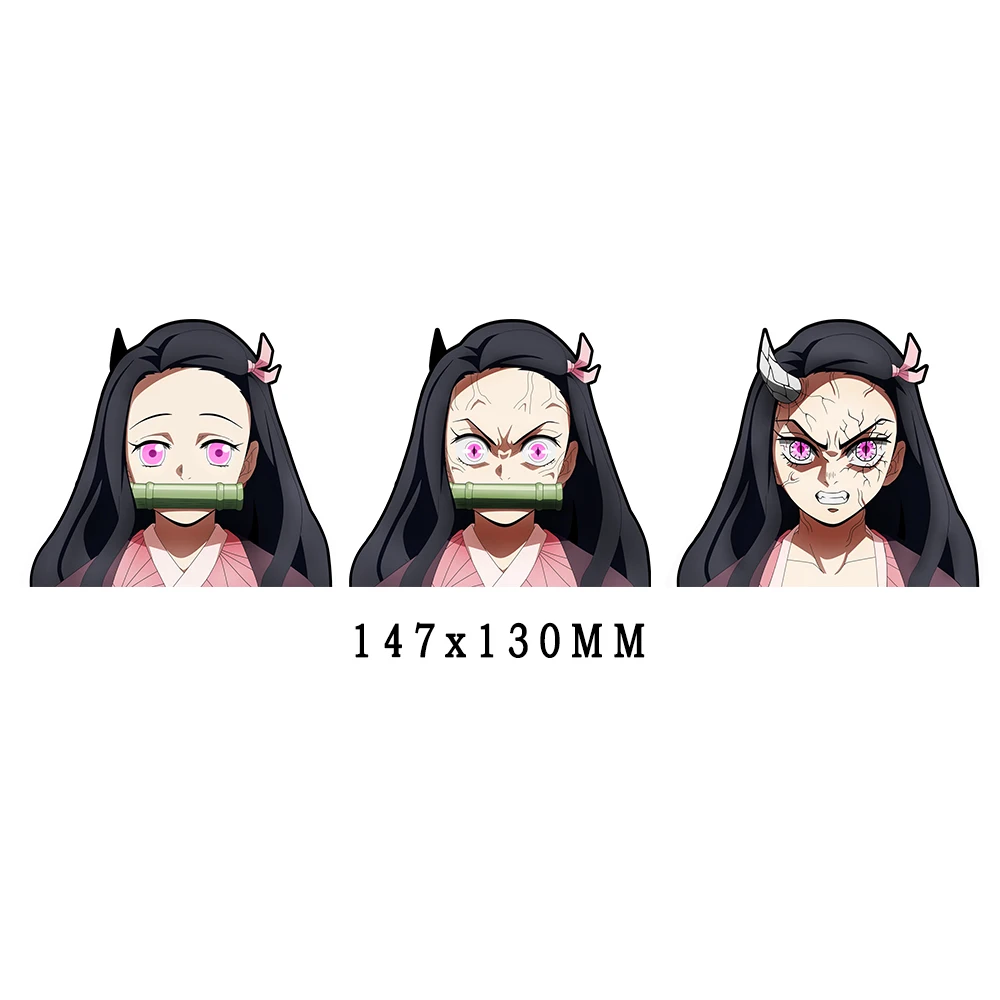 Anime Figure Nezuko Motion Car Sticker Demon Slayer Waterproof Decals for Suitcase Laptop Refrigerator Etc Gift Home Decor