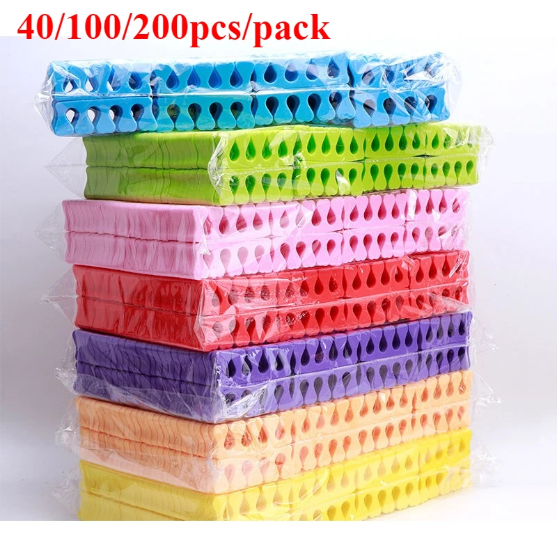 40/100/200pcs/Pack Nail Art Toe Separators Fingers Foots Sponge Soft UV Gel Polish Beauty Tools Manicure Pedicure Pack Nail tool