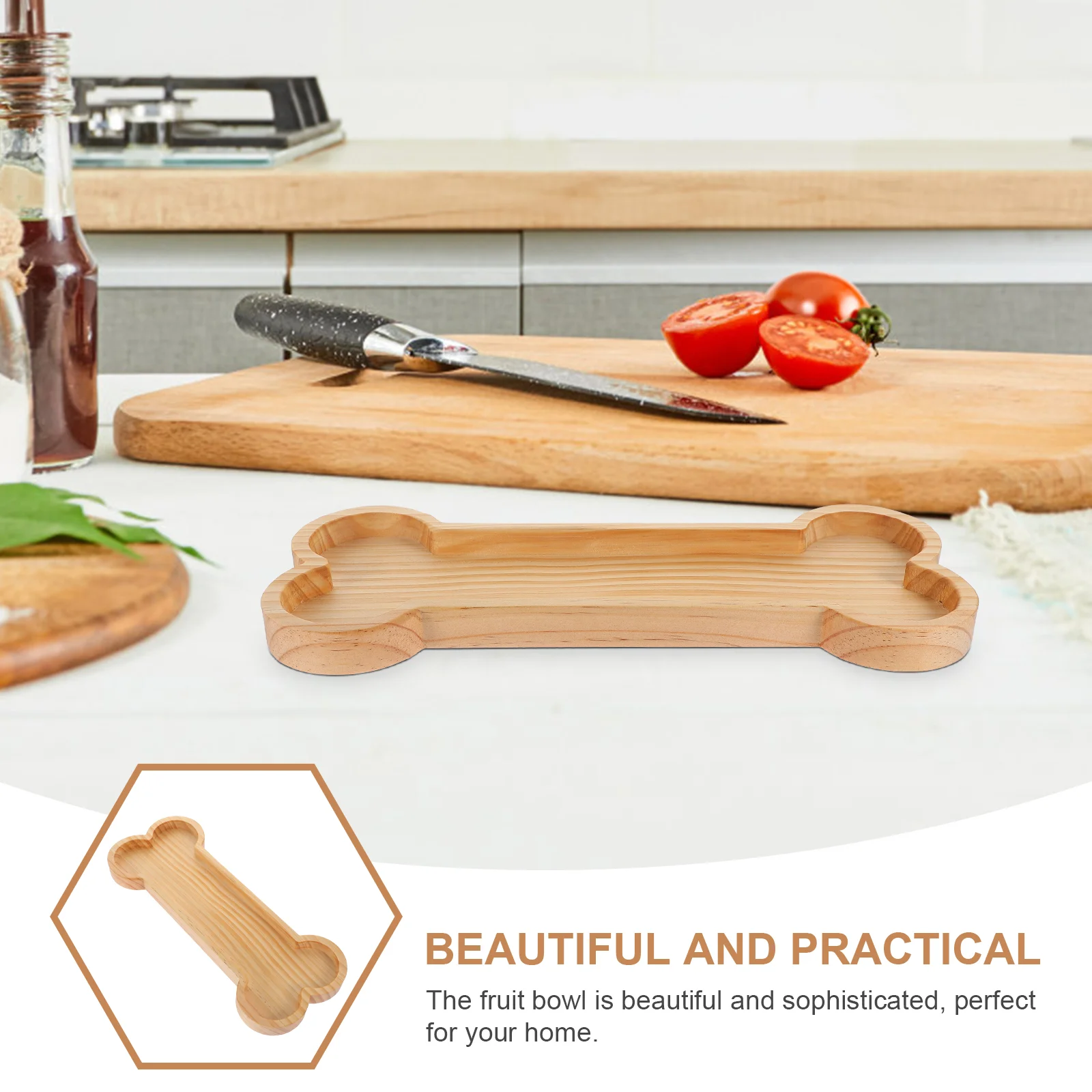 Bone Shape Wooden Tray Snack Plate Charcuterie Board Food Serving Platter Kitchen Utensil Storage Tray Dining Bar Tableware