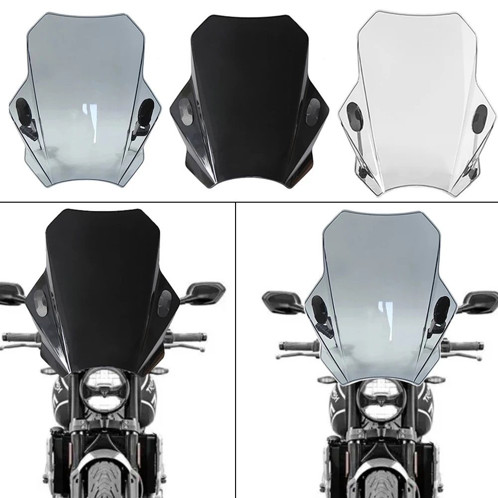 For Trident 660 Trident660 2021 2022 Universal Motorcycle Windshield Glass Cover Screen Deflector Motorcycle Accessories for suzuki sv650 sv 650 1999 2022 universal motorcycle windshield glass cover screen deflector motorcycle accessories