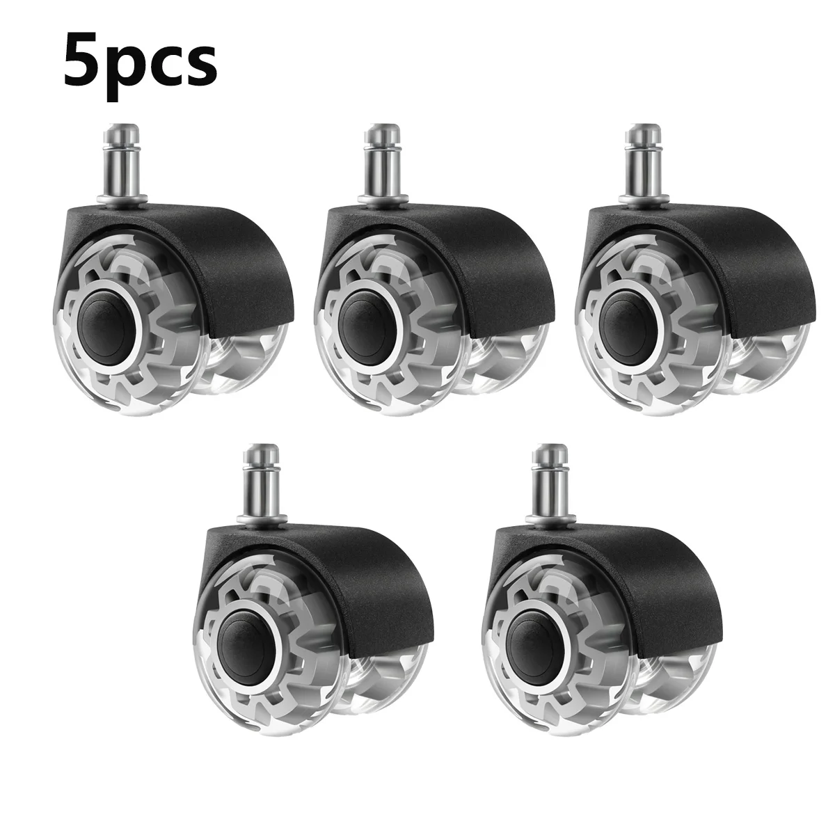 גלגלי כיסא משרדיים עם תמיכה במשקל 2200 פאונד, גלגלי כיסא גומי שקטים לרצפות עץ ושטיחים