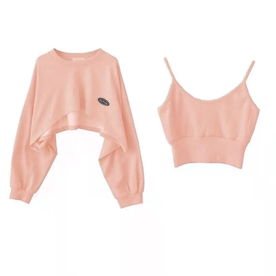 New Women Solid Color  O-neck Long Sleeve Hoodie Sweatshirt Fashion Ladies Streetwear Slouch Pullover Jumper Tops 2