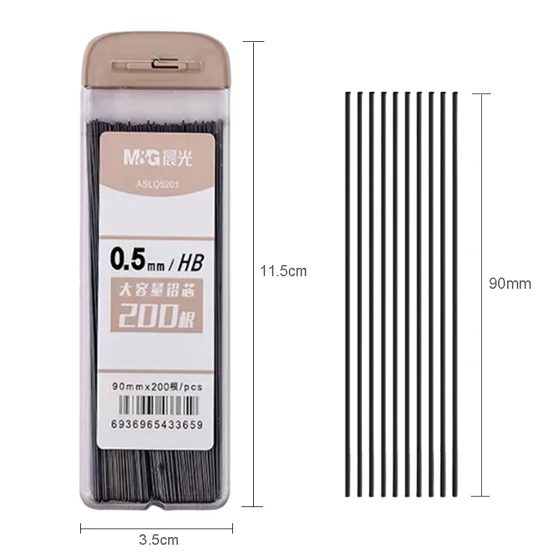 200Pcs/box Mechanical Pencil Leads 0.5/0.7mm HB Pencil Rod Automatic Pencil Core Refills School Art Sketch Drawing Writing Tools 4