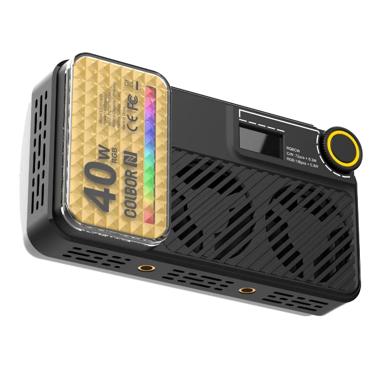 COLBOR W40R RGB 라이트 40W 비디오 및 사진 촬영용 휴대용 RGB LED 라이트 패널