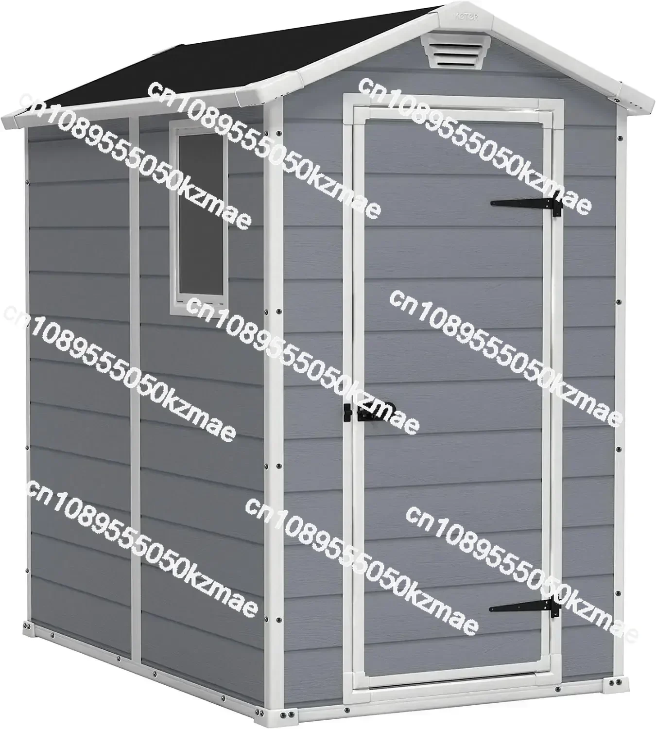 Ad 10x10 pies Cobertizo de almacenamiento al aire libre, cobertizo de  jardín grande de metal con puertas bloqueables, cobertizos de herramientas  para patio trasero, jardín, patio, césped, marrón - AliExpress, image size:1350x1500