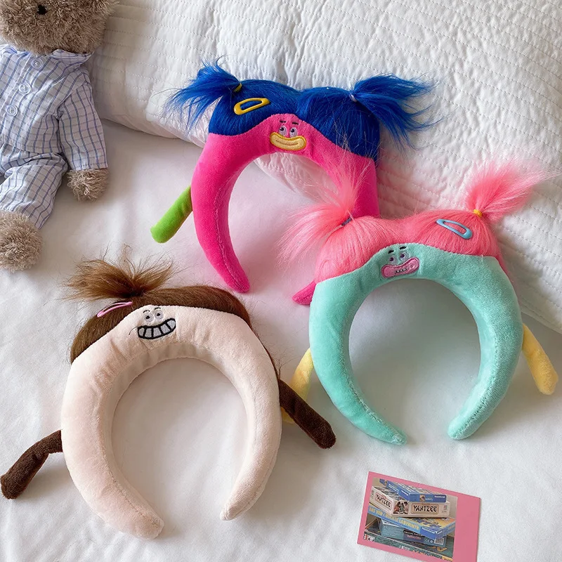 

Girls Funny Ugly Doll Headband Vitality Monster Hairband Cute Braid Plush Headband Personalized and Creative Hair Accessories