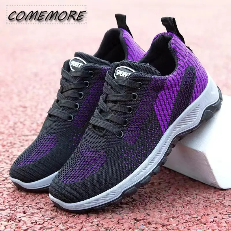 Lightweight Women's Sneakers Ladies Flats Lace Up Breathable Mesh Casual  Sports Walking Shoes Black Rubber Tennis Female Summer - AliExpress
