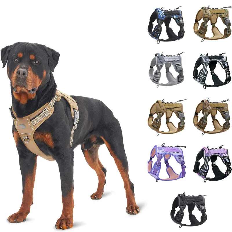 Reflective K9 Working Training Vest Tactical Dog Harness For Small Large Dogs  No Pull Adjustable Pet Harness And Leash Set Dog Vests AliExpress