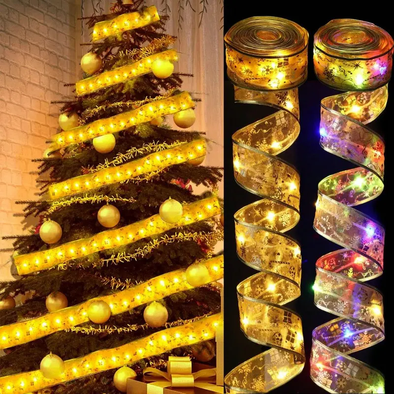 

Ribbon Fairy Light Christmas Decoration Christmas Tree Ornaments For Home Xmas String Lights Navidad Home Decors New Year 2024