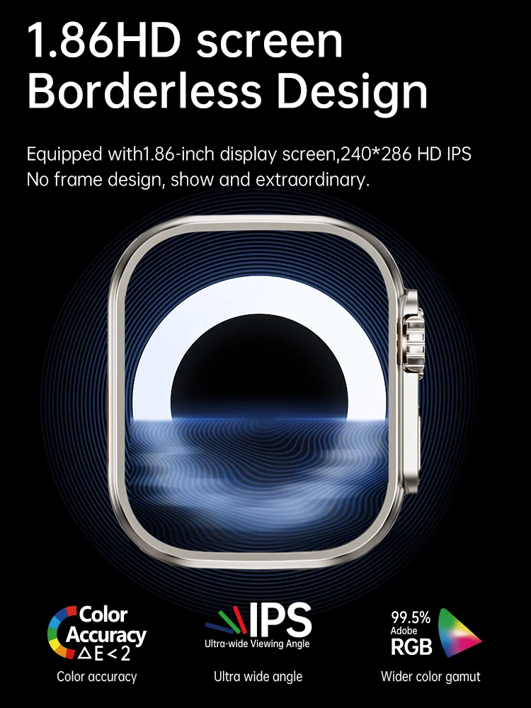LEMFO ο Smartwatch Ʈ ø 8 2023 Ʈ ġ   1.86 ġ ǰ  240*286  ð ƮϽ 