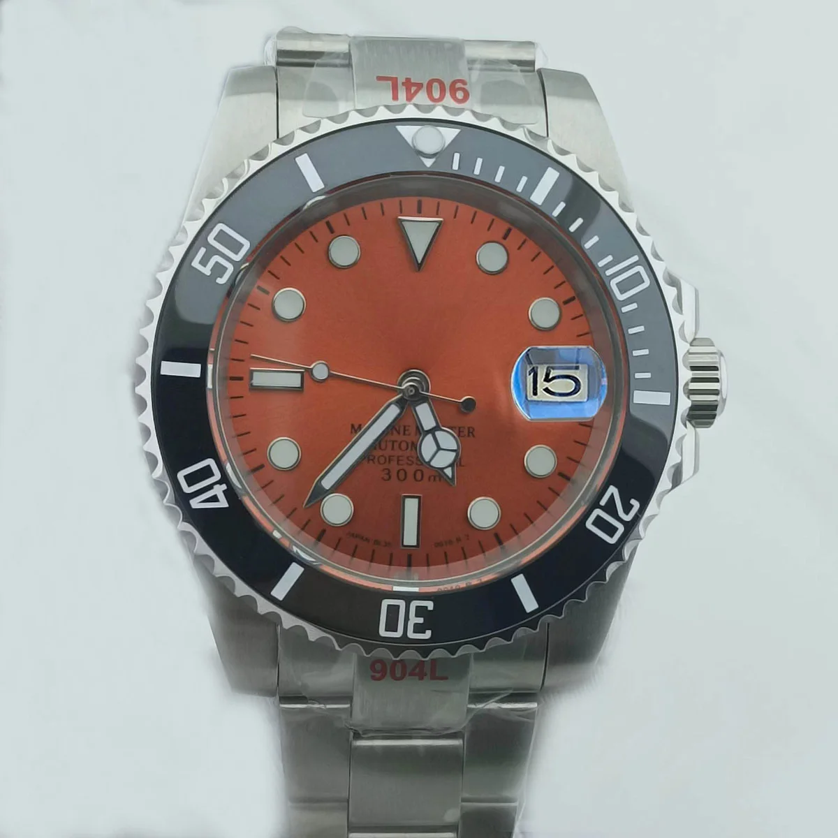 남성용 방수 스포츠 시계, 40mm 케이스, 스테인레스 스틸, 자동 기계식 시계, NH35 무브먼트에 적합