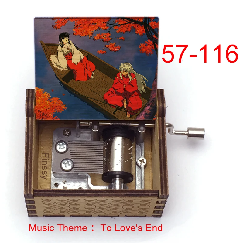 Anime InuYasha Black Music Box Melody To-love's-End Christmas Birthday Gifts For Lovers Lucky Mascot Office Desk Home Decoration 5