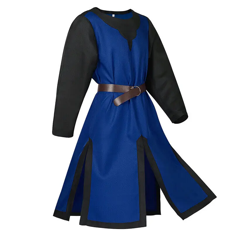 

New Men Medieval Cosplay Robes Long Sleeve Templar Knight Crusader Surcoat Mens Tops Reenactment Halloween Costume Cosplay