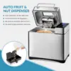 Stainless Steel Bread Maker, 2LB Bread Machine BPA-Free Non-Stick 5-Layer Superior Die-Cast Ceramic Pan, Auto Fruit Nut Dispense 5