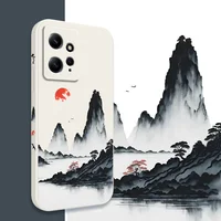Sunset Red Phone Case For Xiaomi Redmi Note 13 12 12S 11 11S 10 10T 10S 9 9S 8 7 Pro Plus 4G 5G Liquid Silicone Cover 2