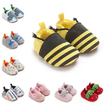 Baby Boys Girls Cartoon First Walker Shoes 0-18 Months Soft Sole Comfortable Spring Autumn Newborn Casual