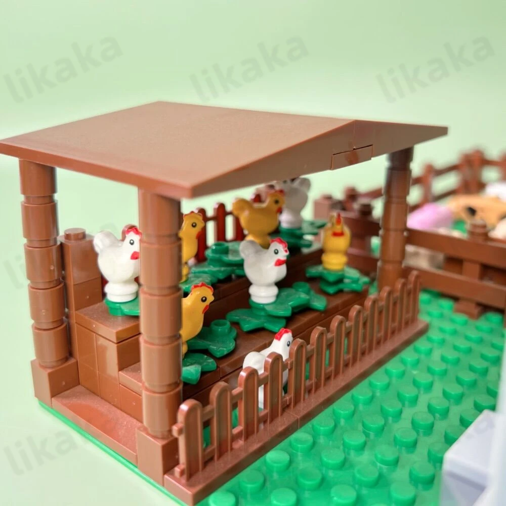 도시 농장 빌딩 블록 MOC 동물 돼지 블록 몬테소리 장난감, 어린이 선물 호환 친구 클래식 DIY 벽돌 장난감
