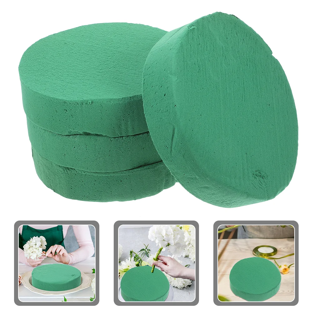 

4 Pcs Round Floral Blocks Wedding Absorbent Mud Arrangement Supplies for Flower Water