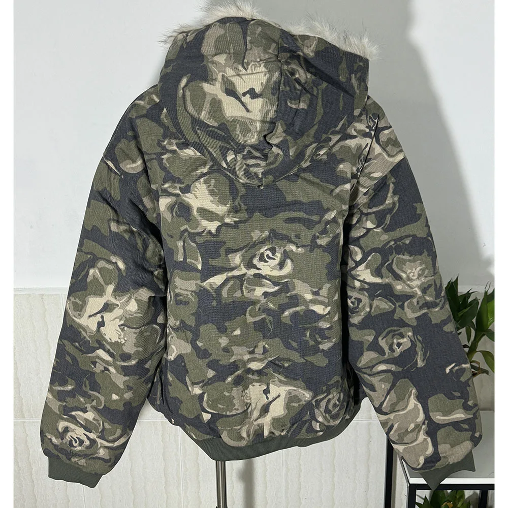 PFNW Hooded Fur Collar Splicing Winter Loose Casual Men's Short Cotton Jacket Autumn Winter New Cotton-padded Coat Tide 12C1577 cotton jacket