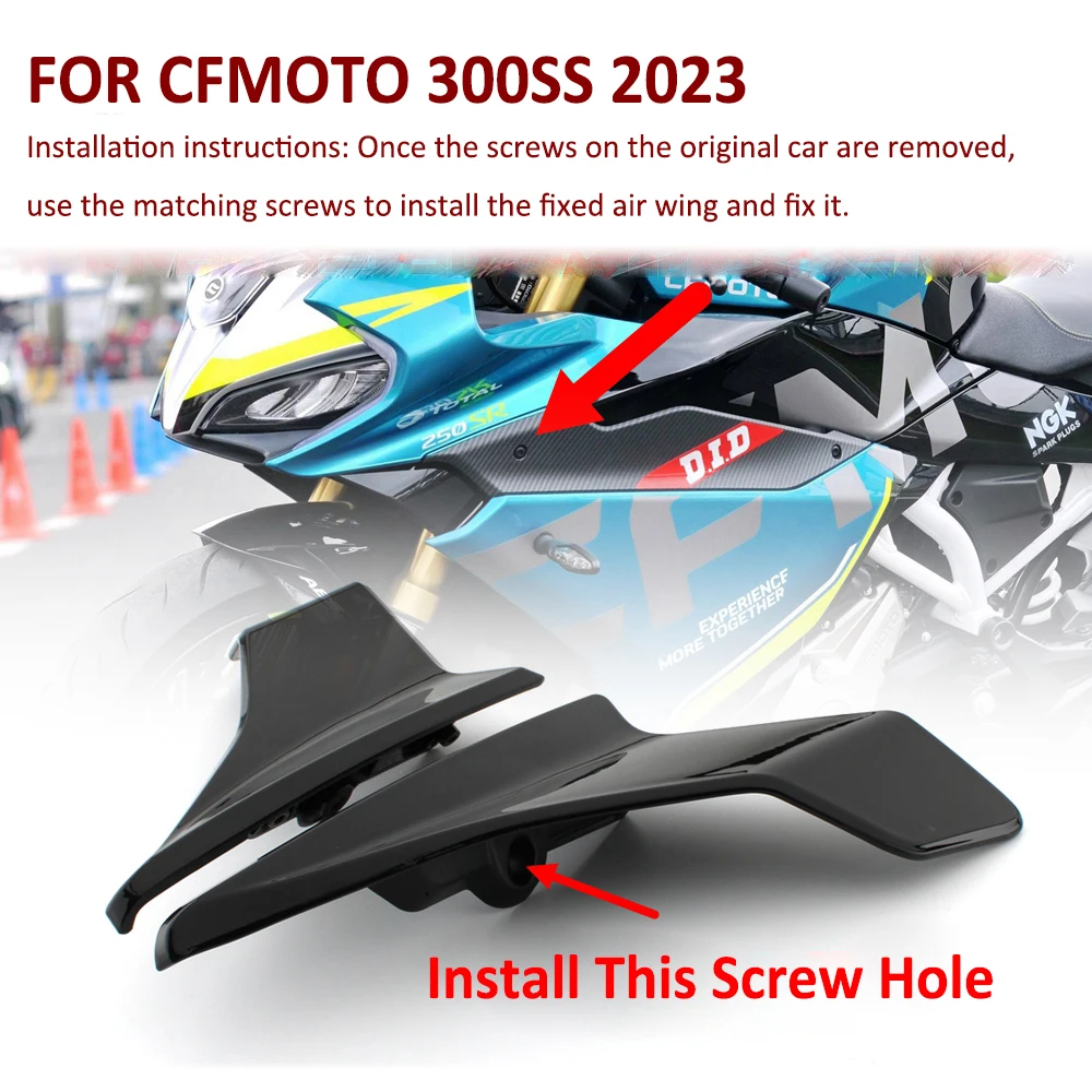 오토바이 부품 사이드 다운포스 네이키드 스포일러 고정 윙렛 페어링 윙 디플렉터, CFMOTO CF300ss CF 300ss 300 SS 2023
