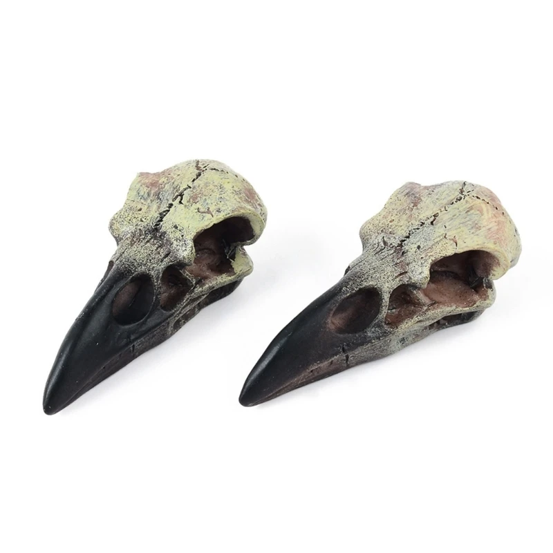 Crow Skull Necklace for Adult Halloween Goths Jewelry Resin RavenSkull Pendant Party Decorations Novelty Jewelry Gift crow skull necklace