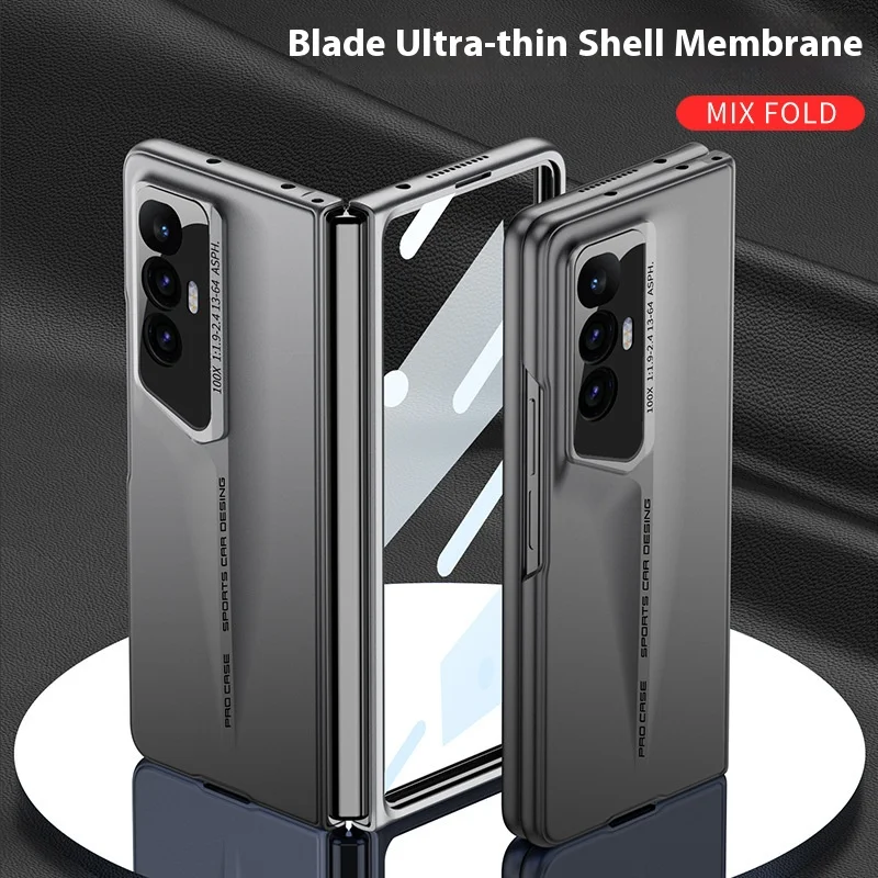 Suitable for Xiaomi Mi X Fold phone case PC solid color foldable case film shock-absorbing and anti drop integrated protective c