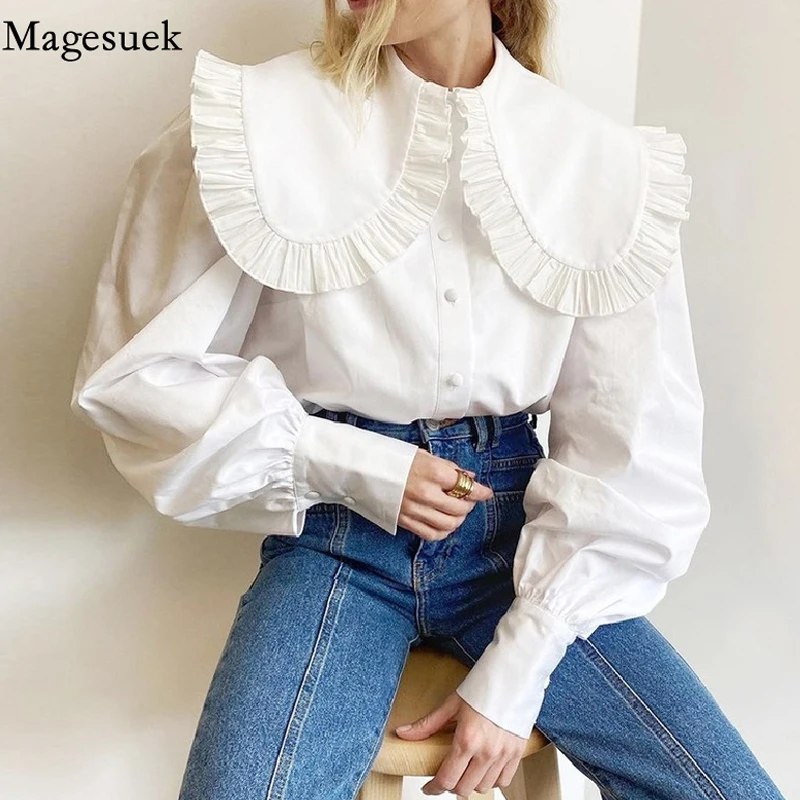 Peter Do Cotton Blouse in Ivory White Womens Clothing Tops Blouses 