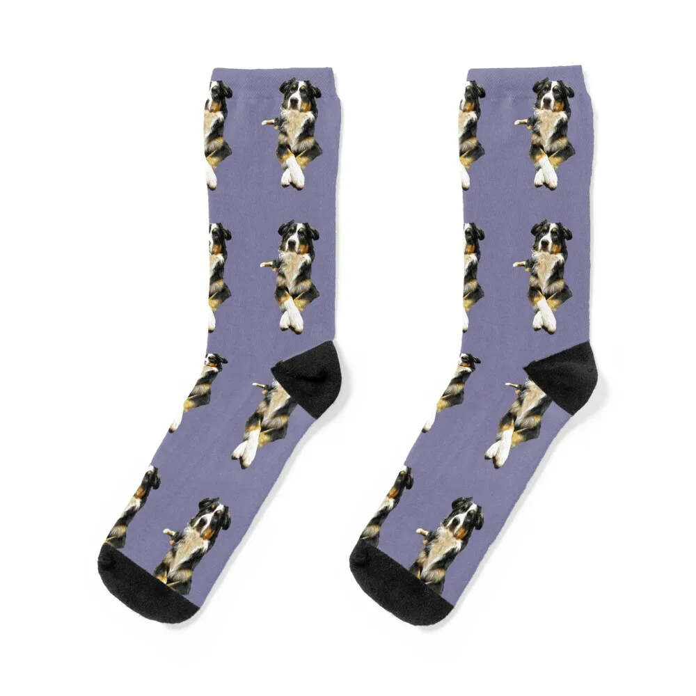 

Australian Shepherd Tricolor Lovers Socks crazy anti slip football Socks For Men Women's