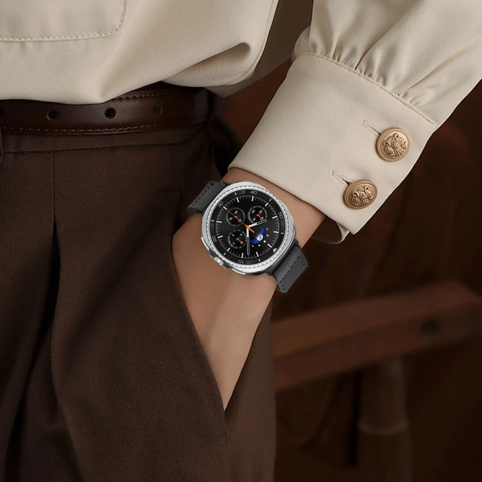 Premium Leather Magnetic Watch Strap - Classic Bracelet Design