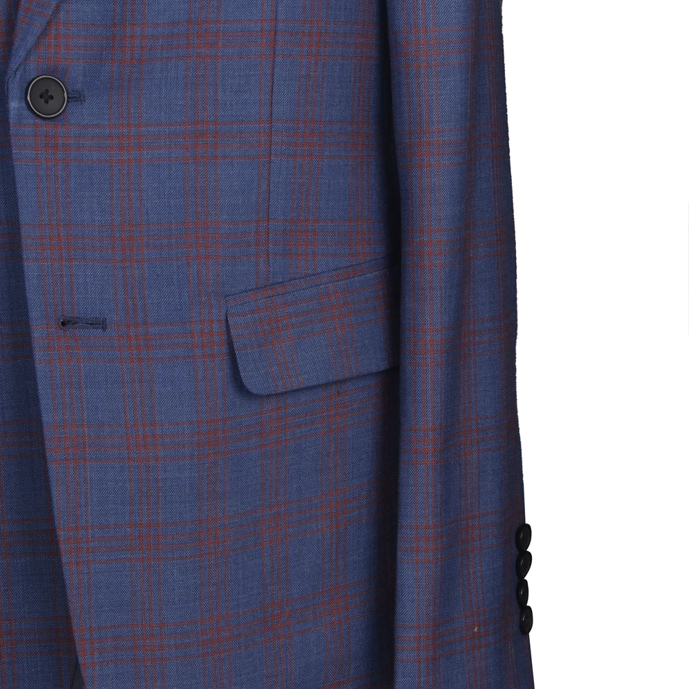 2025 Stylish Design Tailor Made Breathable Summer Blazers For Men Plaid Wide Peak Lapel Light Weight Casual Custom Made Jacket