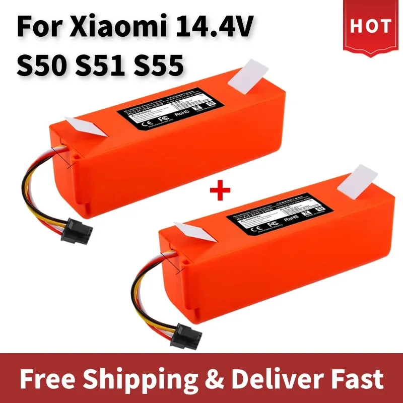 

Vacuum Cleaner Battery Replacement for Xiaomi Roborock S50 S51 S55 T60 E352-00 S502-00 C10 E20 E35 14.4V 5.2AH SC Batteries