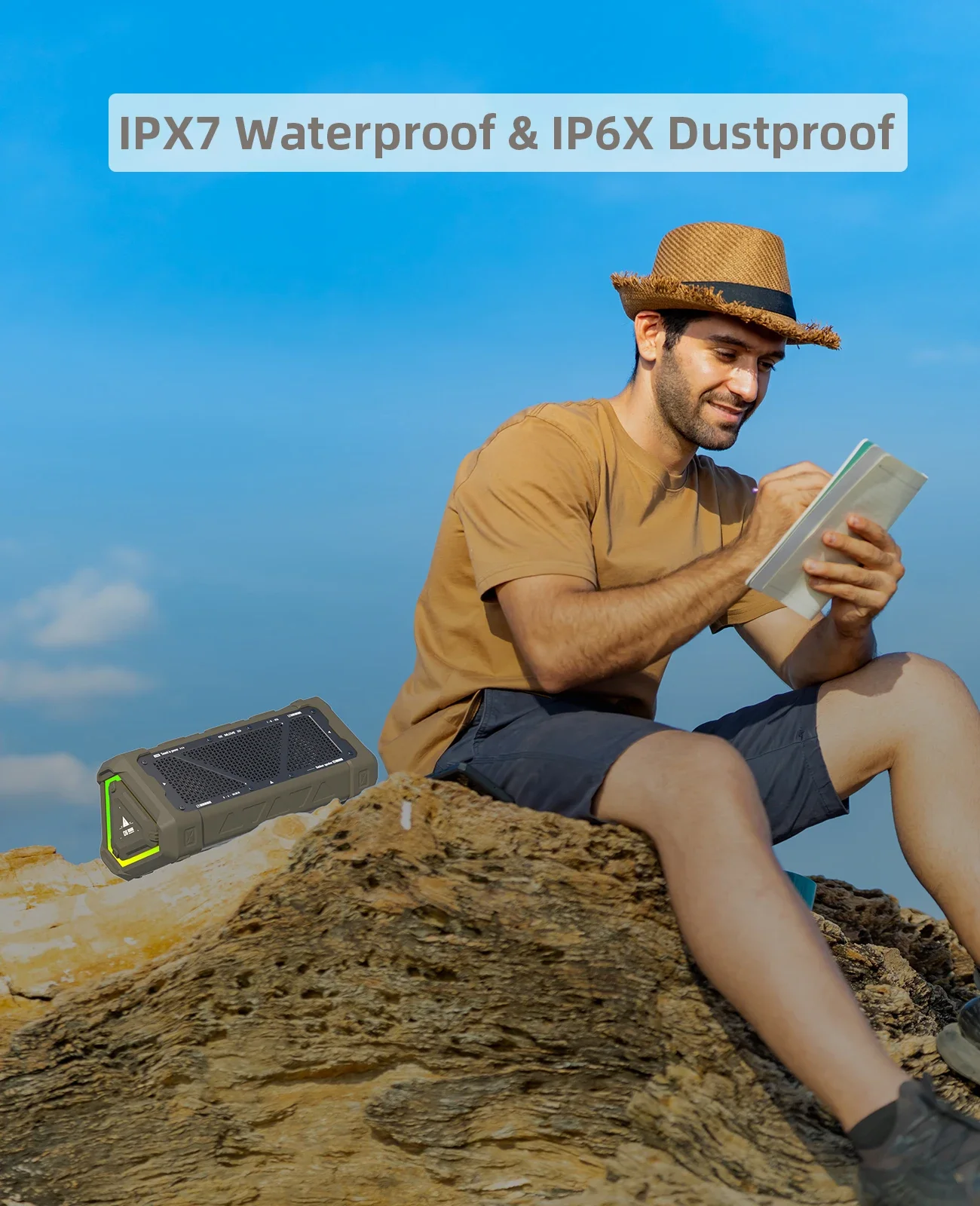 MLOVE P3 High-Performance Outdoor Bluetooth Speaker - 40W Output, Stereo Sound, IPX7 Waterproof, Micro SD Card Reader, RGB Lighting