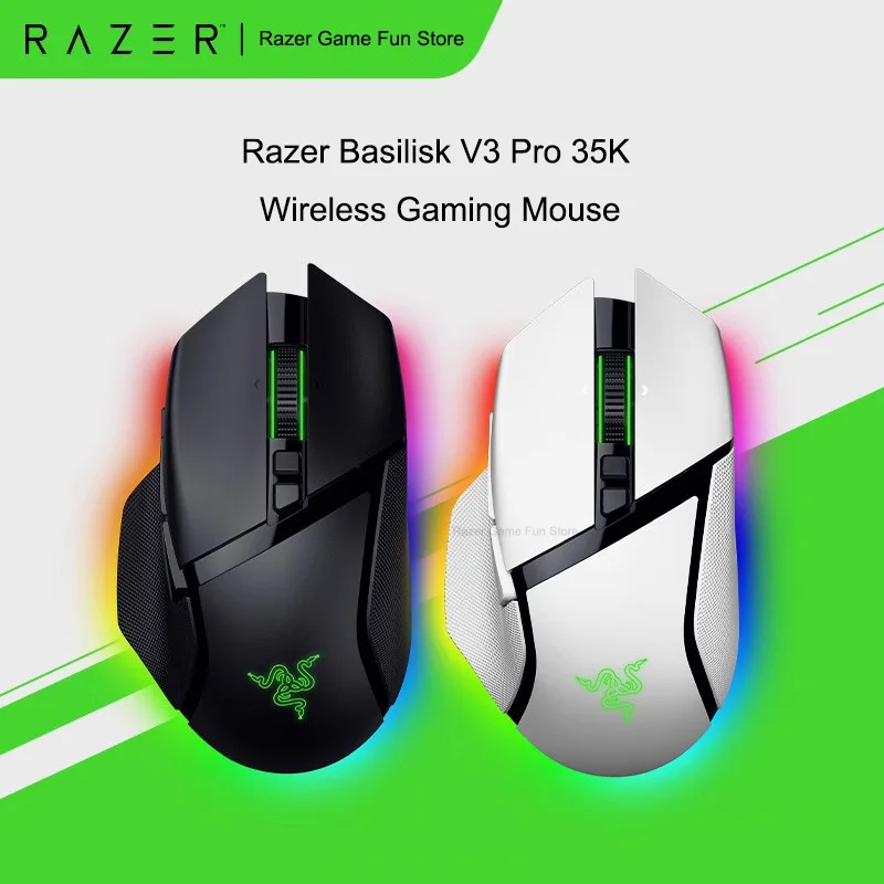 Razer レイザー Basilisk V3 Pro 35K Phantom Wireless Ergonomic RGB Gaming Mouse - Razer Basilisk V3 Pro
