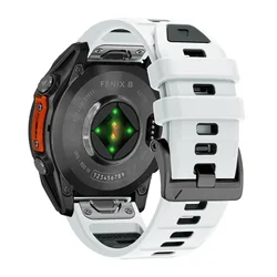 QuickFit Silicone Watch Band - Premium 22mm & 26mm Strap - QuickFit 26mm (White Black)
