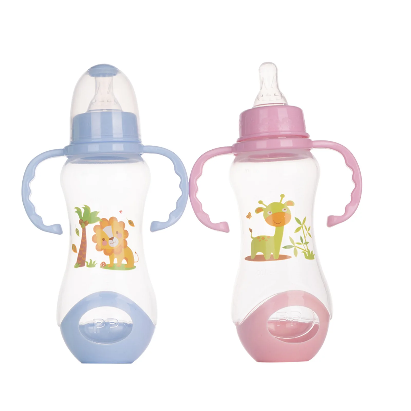 Feeding Bottle 240mL Baby Gourd-shaped Feeding Bottle with Handles Safe Nursing